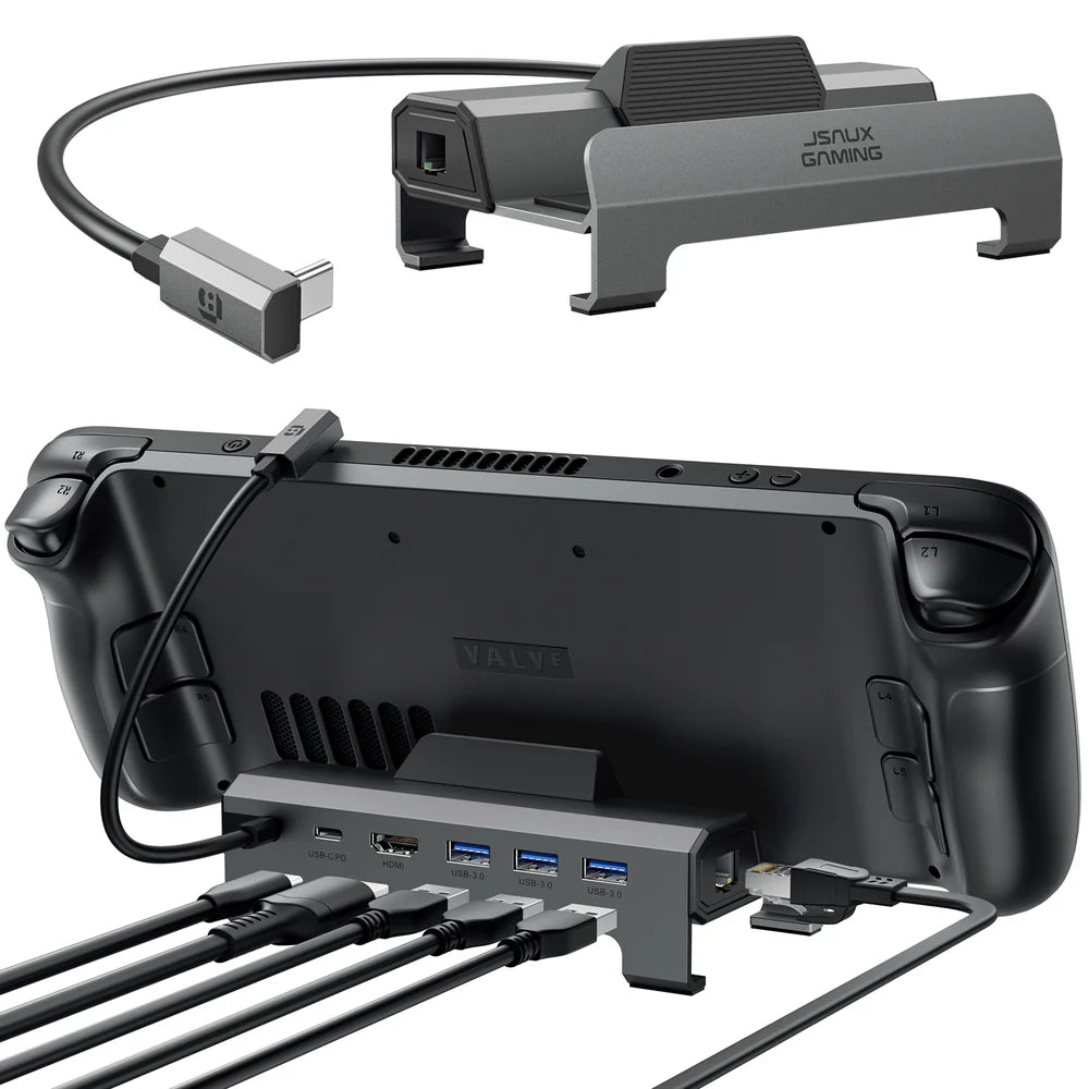 Official JSAUX 6-in-1 Docking Station Dock Valve Steam Deck OLED / ASUS ROG XBOX ALLY & X / Lenovo Legion Go 2 / MSI
