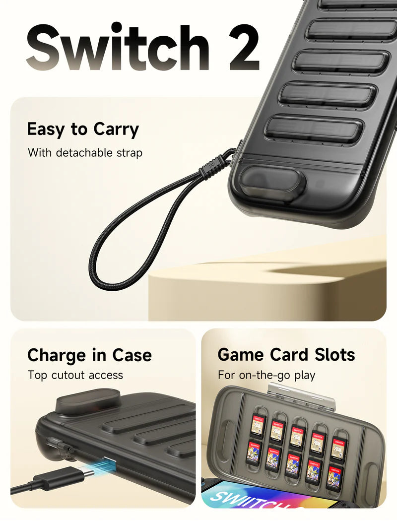 Official JSAUX Shock-Absorbent Storage Case for Nintendo Switch 2