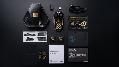 ASUS ROG Harpe II Extreme Edition 20 - Wireless Esports Gaming Mouse / 24K Gold Plated / Gold Black / 20th Anniversary 20 Years