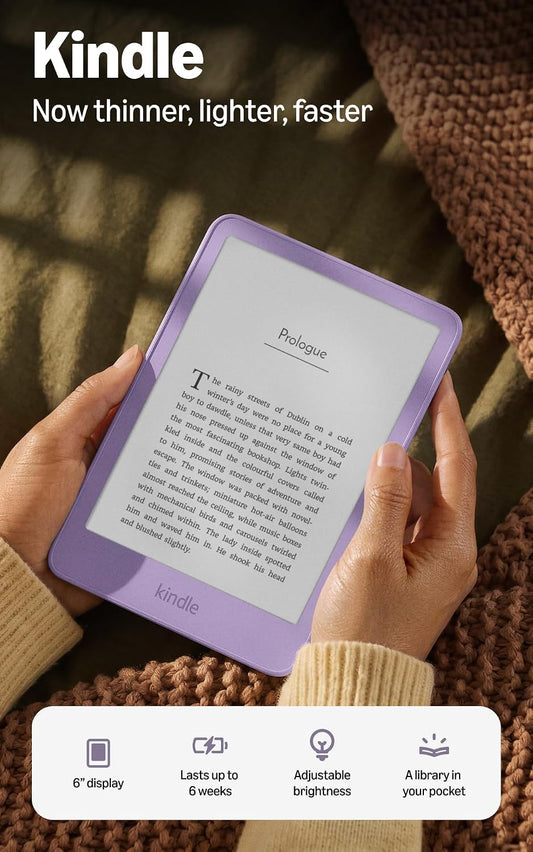 Official Amazon Kindle 16GB (newest model), thinner, lighter, faster, 6 display - Ube Graphite / With or without Ads
