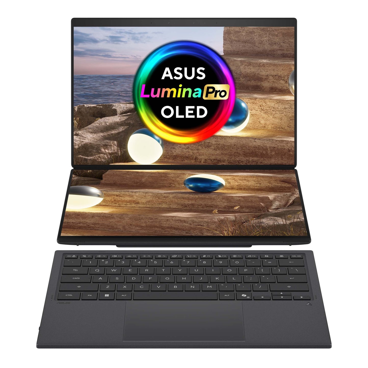 [2026] 1TB SSD ASUS Zenbook DUO 3K 14" OLED Touch Screen Laptop / Intel Core Ultra 9 386H / 32GB RAM - Moher Gray
