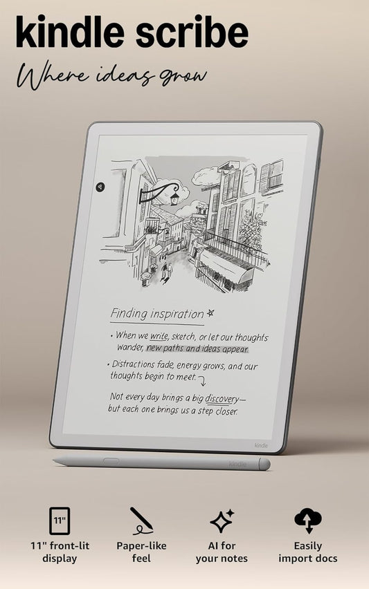 [2025] 3rd Gen Amazon Kindle Scribe 32GB 64GB (newest model) 11” paper-like display front light + Premium Pen - Graphite