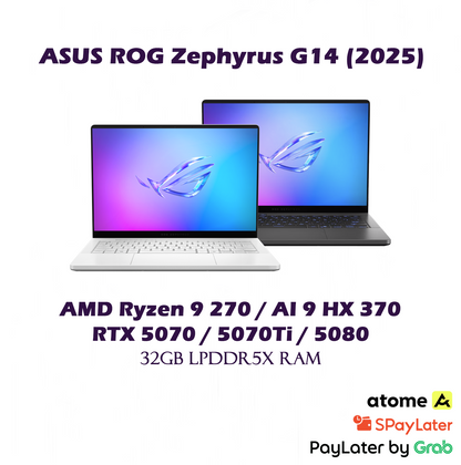 [2025] 1TB/2TB SSD ASUS ROG Zephyrus G14 14" OLED Gaming Laptop / AMD Ryzen 9 270 , AI 9 HX 370 / RTX 5070 5070Ti 5080