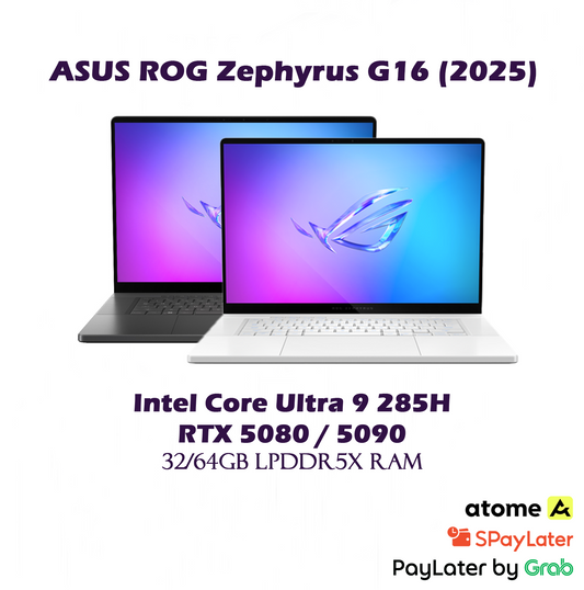 2TB SSD ASUS ROG Zephyrus G16 (2025) 16" OLED Gaming Laptop / Intel Core Ultra 9 285H / 32GB 64GB RAM / RTX 5080 5090