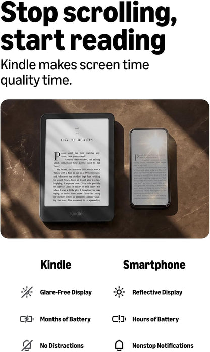Official Amazon Kindle Paperwhite 16GB (newest model), thinner and lighter, 7 display, warm light, Graphite