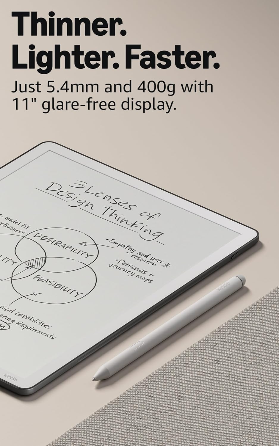 [2025] 3rd Gen Amazon Kindle Scribe 32GB 64GB (newest model) 11” paper-like display front light + Premium Pen - Graphite