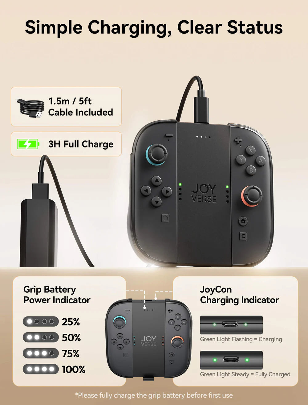 Official JSAUX Joy-Con All Arounder - GripCase with Travel Cover for Nintendo Switch 2