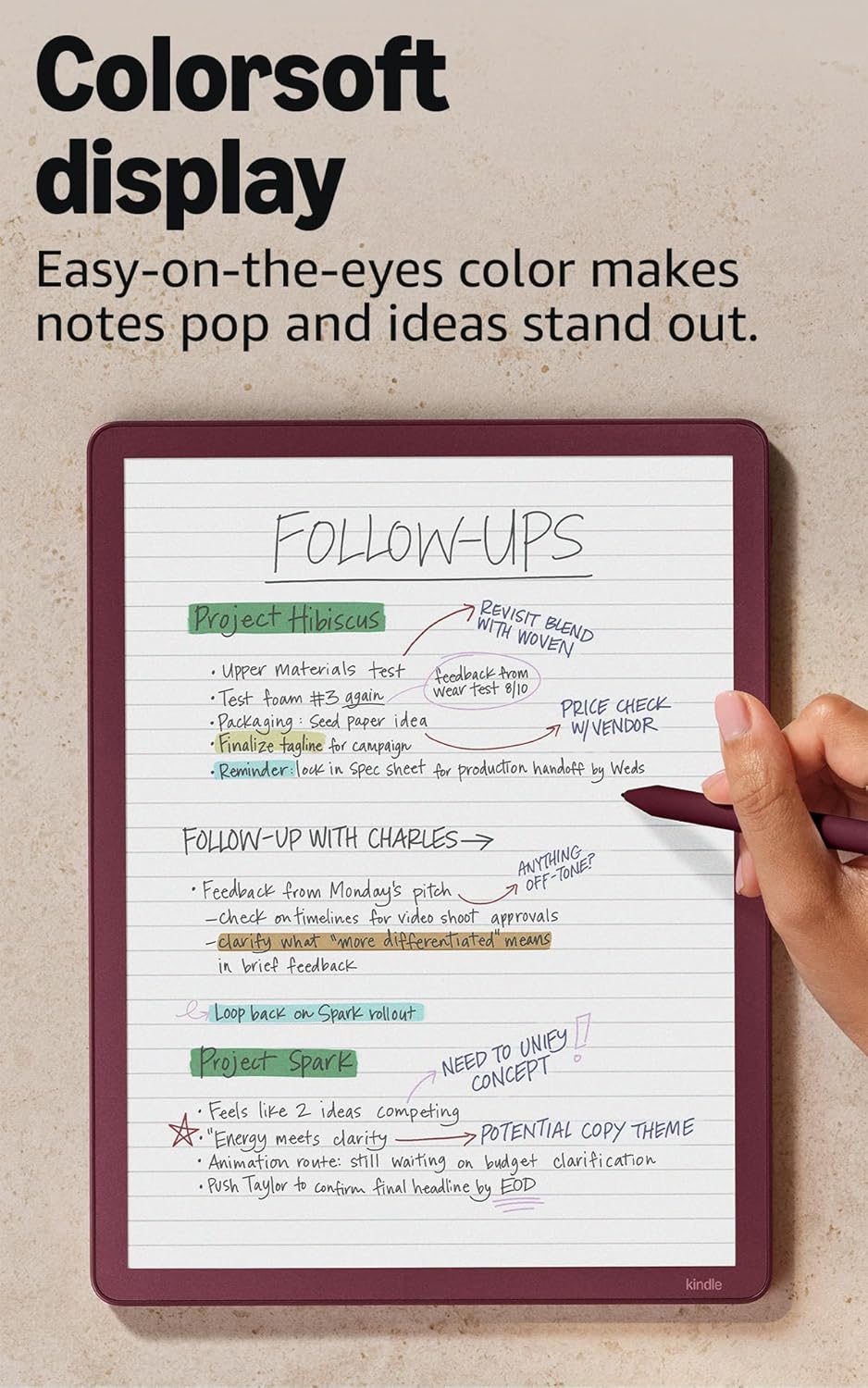 [2025] Amazon Kindle Scribe Colorsoft 32GB 64GB (newest model) — 11” paper-like color display front light + Premium Pen
