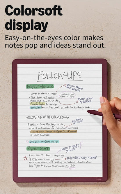[2025] Amazon Kindle Scribe Colorsoft 32GB 64GB (newest model) — 11” paper-like color display front light + Premium Pen
