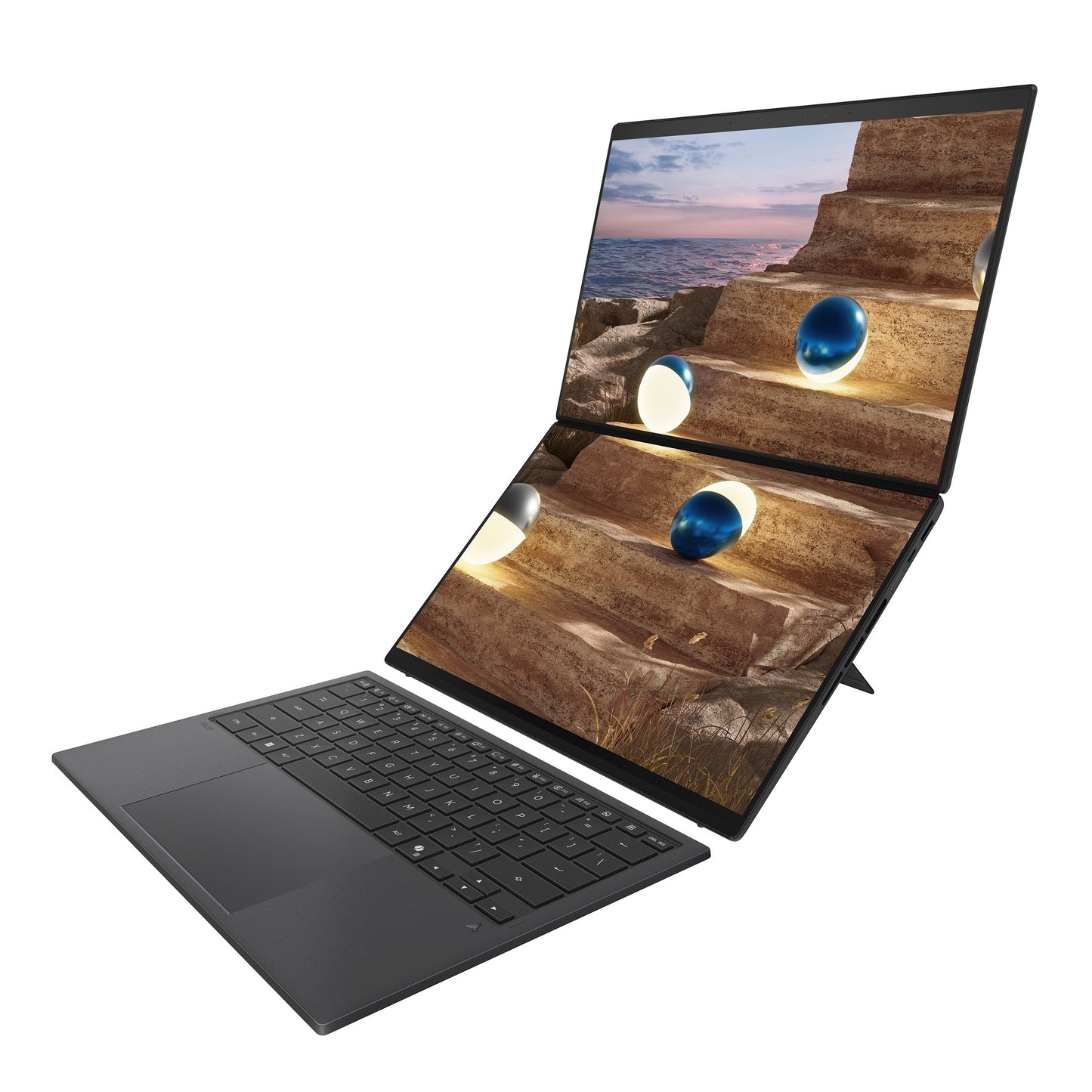 [2026] 1TB SSD ASUS Zenbook DUO 3K 14" OLED Touch Screen Laptop / Intel Core Ultra 9 386H / 32GB RAM - Moher Gray