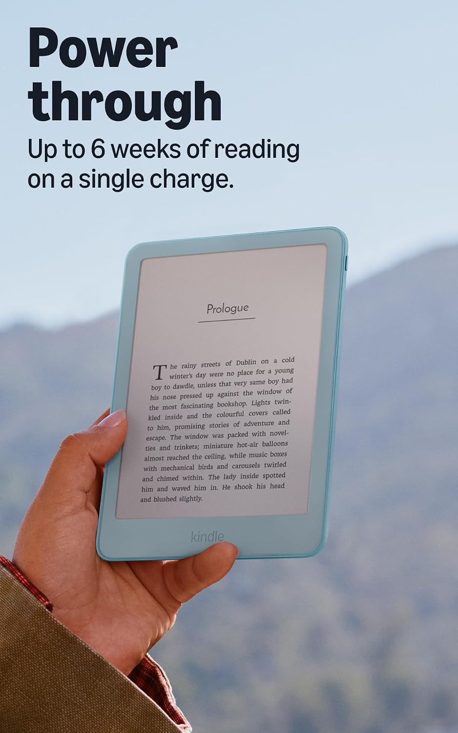 Official Amazon Kindle 32GB (all-new), thinner, new aluminum design, 6 display, without Lockscreen Ads, Alpine Sky Seaglass Green