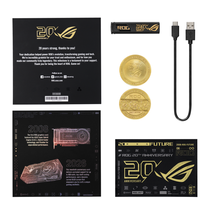 ASUS ROG 20th Anniversary Astral NVIDIA GeForce RTX 5090 32GB GDDR7 Graphics Card - Curved AMOLED Display / Edition 20