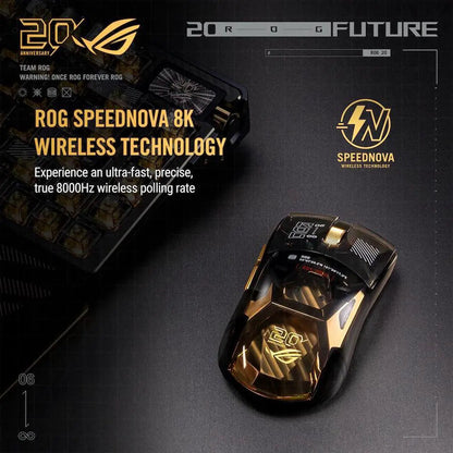 ASUS ROG Harpe II Extreme Edition 20 - Wireless Esports Gaming Mouse / 24K Gold Plated / Gold Black / 20th Anniversary 20 Years