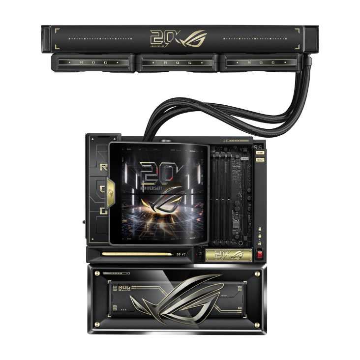 ASUS ROG 20th Edition Crosshair X870E (Socket AM5) ATX DDR5 Motherboard with Integrated ROG RYUJIN 360 - 20 Anniversary
