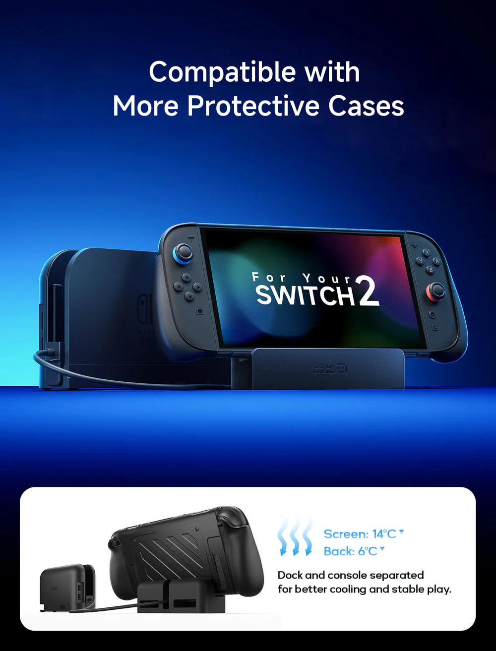 Official JSAUX Dock Adapter Stand for Nintendo Switch 2