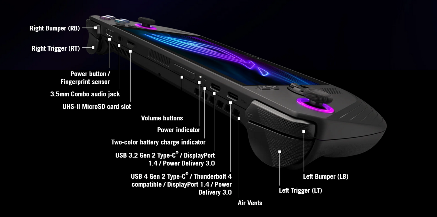 8TB / 4TB / 2TB / 1TB ASUS ROG Ally X Gaming Handheld Console - AMD Ryzen Z1 Extreme Processor / 24GB of LPDDR5X RAM