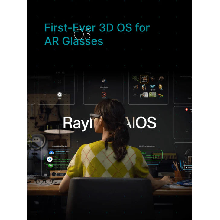 Official RayNeo X3 Pro AI + AR Smart Glasses - 43 inch transparent MicroLED display spatial computing