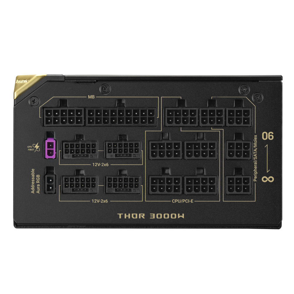 ASUS ROG 20th Anniversary Thor 3000W 80 Plus Titanium Fully Modular ATX 3.1 PCIe 5.1 Power Supply - 20 Edition