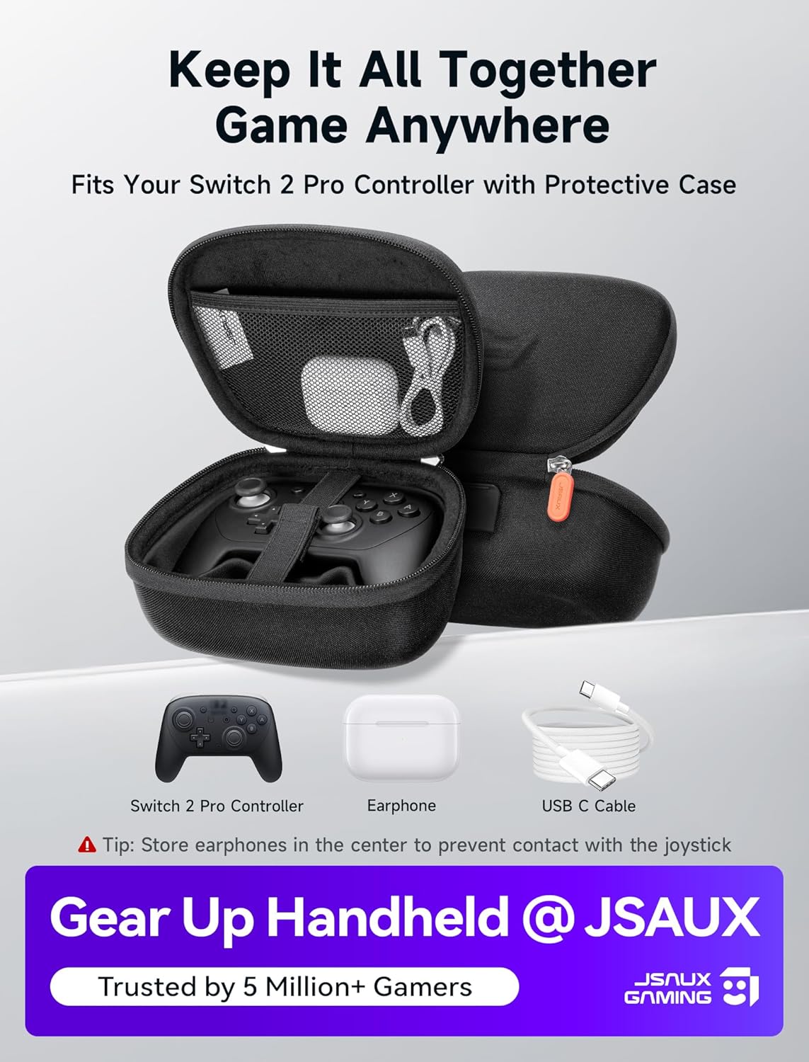 Official JSAUX Pro Controller Carrying Case for Nintendo Switch 2