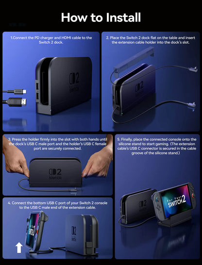 Official JSAUX Dock Adapter Stand for Nintendo Switch 2