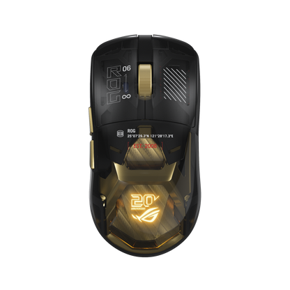 ASUS ROG Harpe II Extreme Edition 20 - Wireless Esports Gaming Mouse / 24K Gold Plated / Gold Black / 20th Anniversary 20 Years