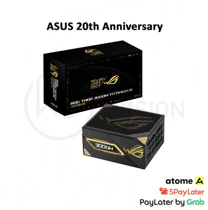 ASUS ROG 20th Anniversary Thor 3000W 80 Plus Titanium Fully Modular ATX 3.1 PCIe 5.1 Power Supply - 20 Edition