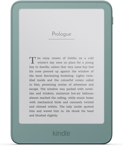 Official Amazon Kindle 32GB (all-new), thinner, new aluminum design, 6 display, without Lockscreen Ads, Alpine Sky Seaglass Green