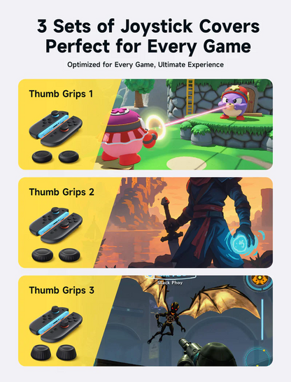 Official JSAUX Multi-Mode Joystick Cap and Thumb Grip with Lever Guard Set for Nintendo Switch 2