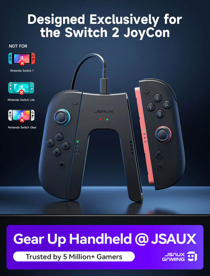 Official JSAUX JoyVerse Joy-Con Charging Grip for Nintendo Switch 2