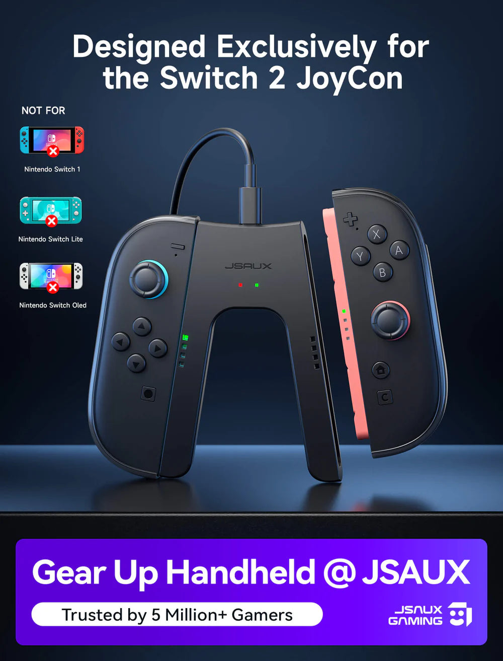 Official JSAUX JoyVerse Series Dual Joy-Con Grip for Nintendo Switch 2