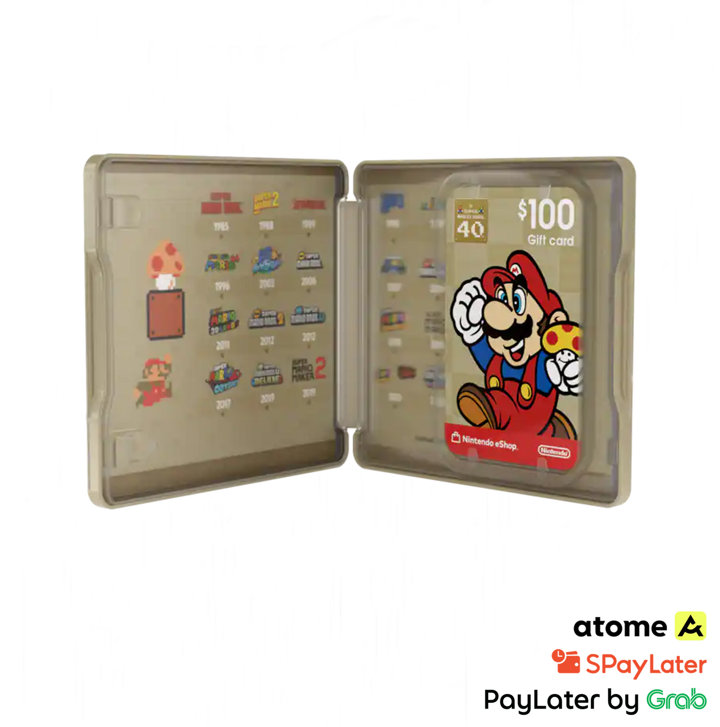 Super Mario Bros 40th Anniversary $100 Nintendo eShop Gift Card in a Collectible Case