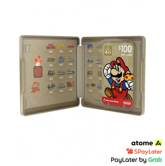Super Mario Bros 40th Anniversary $100 Nintendo eShop Gift Card in a Collectible Case
